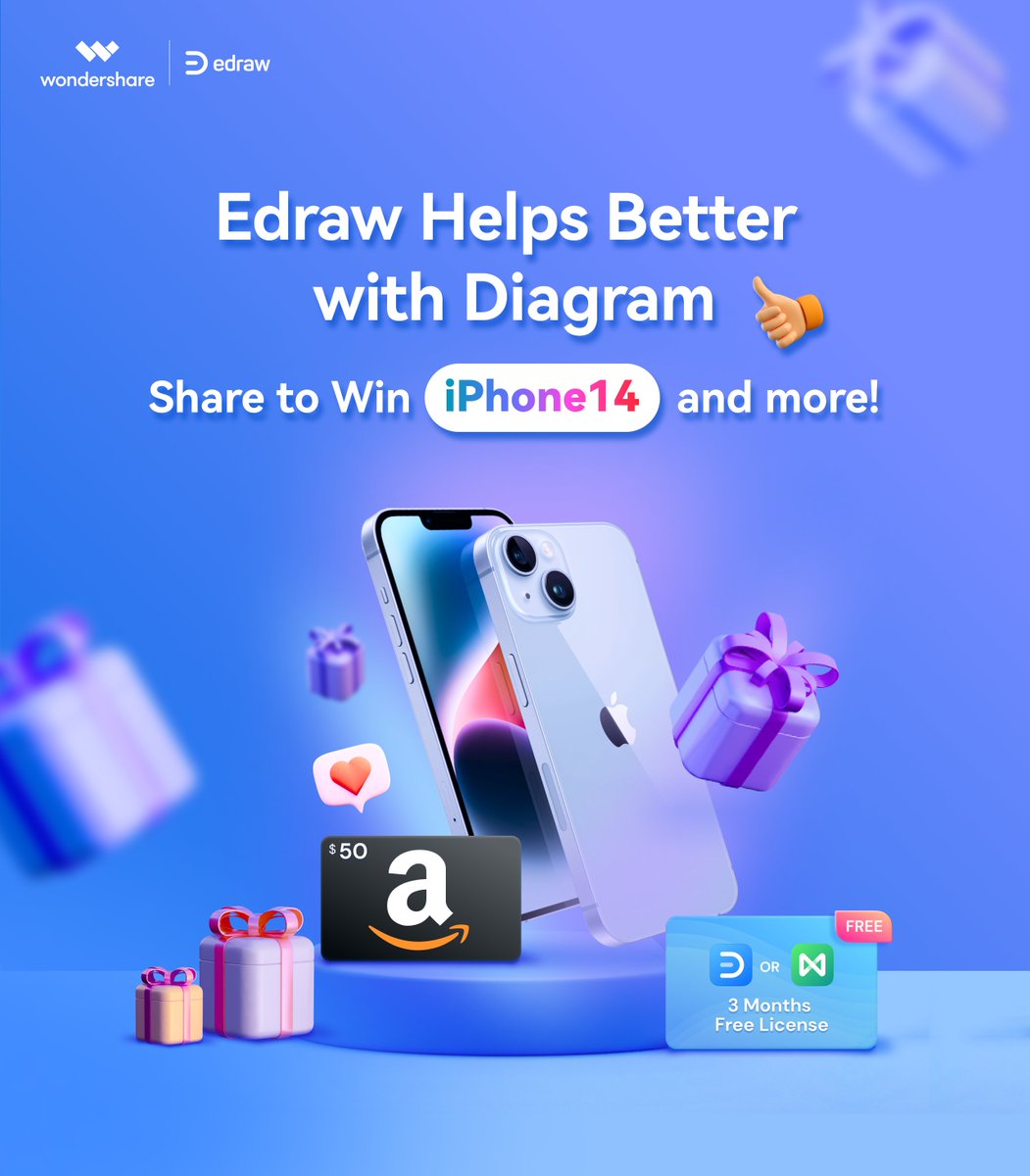edrawsoft's tweet photo. 🎁Share Your Story and Win iPhone 14📲
Edraw is committed to helping people study and work more effectively. And it's always exciting to hear how diagramming helps users. 
Thus, let's tell a story with #edraw and inspire more people!💡
Check how to get #BetterWithDiagram now👇 https://t.co/hbN8iXeCJ7
