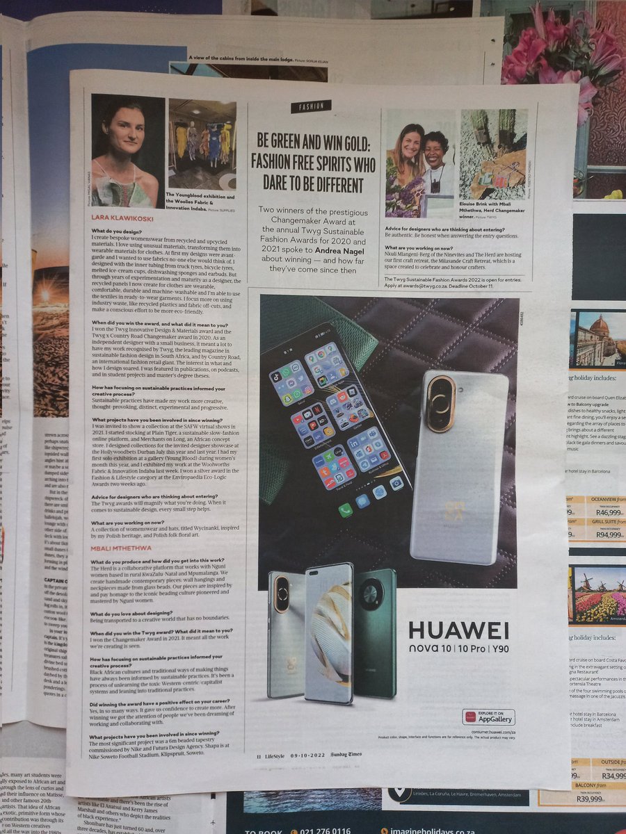 LARA KLAWIKOWSKI (@laraklawikowski) on Twitter photo โป๏ธ๐
In the <a href="/SundayTimesZA/">Sunday Times</a> today...
An interview with <a href="/twygMAG/">Twyg</a> x <a href="/CountryRoad/">Country Road</a> Changemaker Award winners <a href="/laraklawikowski/">LARA KLAWIKOWSKI</a> & Mbali Mthethwa
๐ฟ the TWYG Sustainable Fashion Awards 2022 are still open for entries
๐ฟ the deadline is 11 October
๐ฟ apply at awards@twyg.co.za. โป๏ธ๐
In the <a href="/SundayTimesZA/">Sunday Times</a> today...
An interview with <a href="/twygMAG/">Twyg</a> x <a href="/CountryRoad/">Country Road</a> Changemaker Award winners <a href="/laraklawikowski/">LARA KLAWIKOWSKI</a> & Mbali Mthethwa
๐ฟ the TWYG Sustainable Fashion Awards 2022 are still open for entries
๐ฟ the deadline is 11 October
๐ฟ apply at awards@twyg.co.za.
