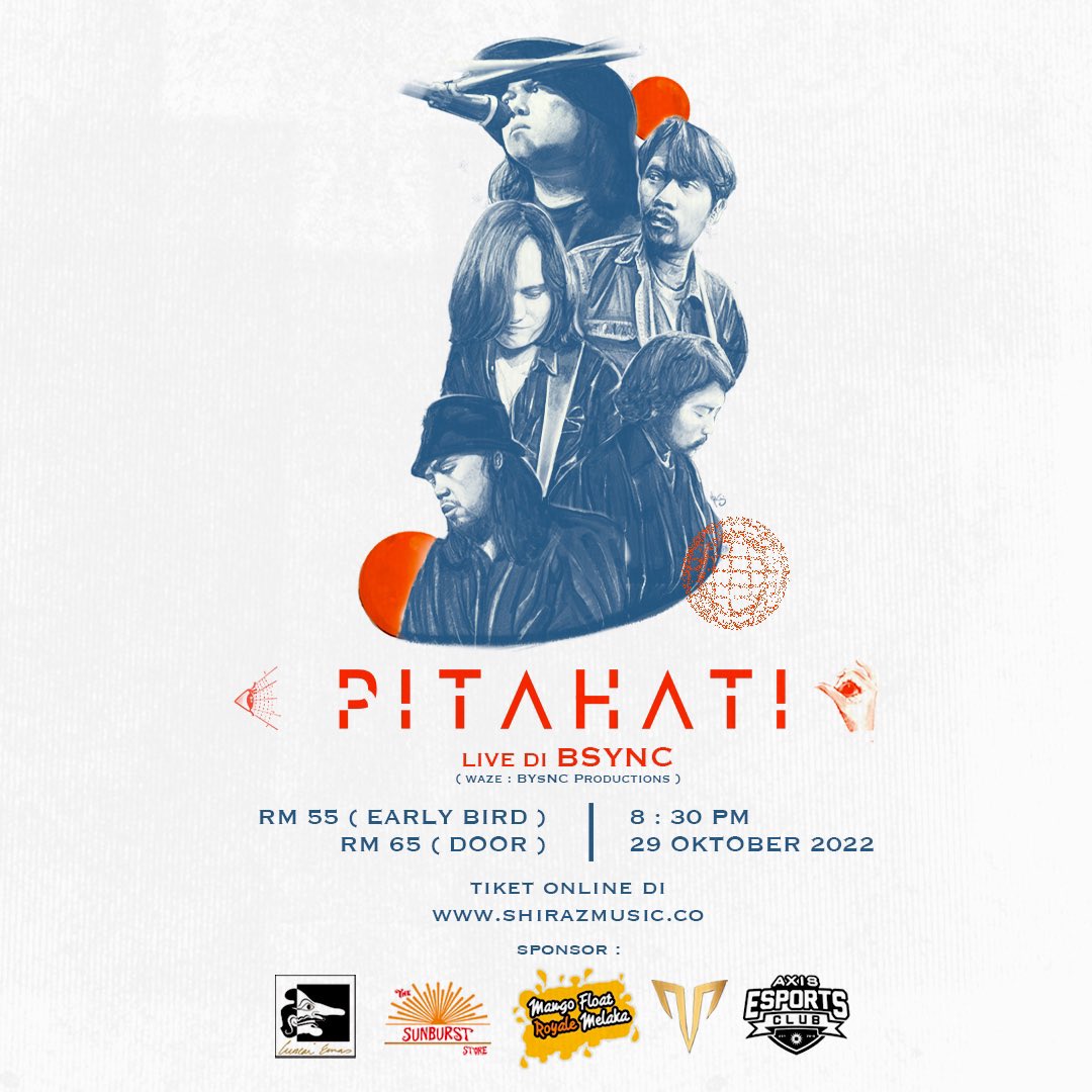 Pitahati's tweet image. Tiket Pitahati Live Di BSYNC Kuala Lumpur boleh didapati melalui shirazmusic.co/tc-events/pita…

🪐Jangan lupa janji kita untuk bersama di dalam ruang dan rasa menempuh alam suara dan jiwa.

#Pitahati #Live #BSYNC