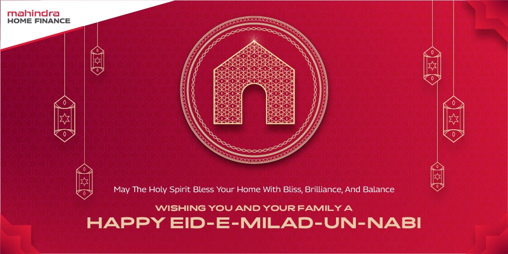 MahindraHomeFin's tweet photo. On Eid-e-Milad-Un-Nabi, we wish happiness and prosperity to all our customers.

#EidMiladUnNabi #MRHFL #MahindraRuralHomeFinance #MahindraHomeFinance #HomeLoan #HomeLoanService #Loan #DreamHome https://t.co/iGYT1BcYjL