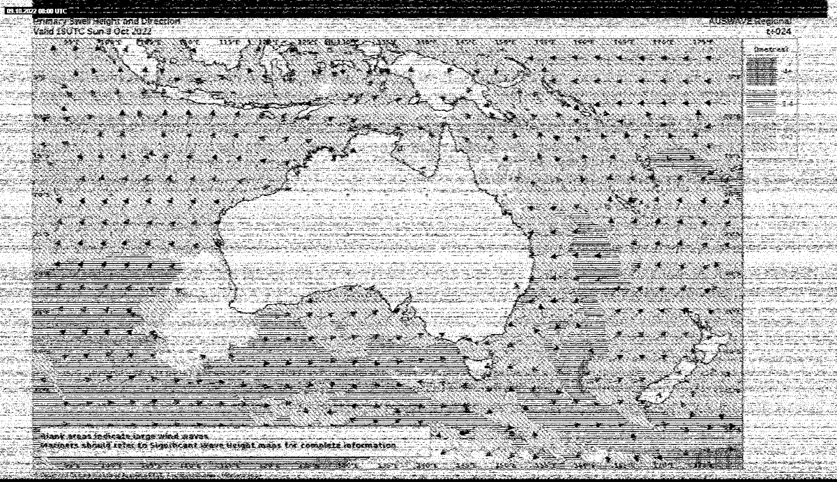 swl225it's tweet photo. Even today, favorable #propagation from Oceania. #Radiofax from VMC #Charleville (#Australia) @BOM_au @BOM_SA on 20,469 kHz received with #Elad FDM-S2 and #MLA30+ at 08:00 UTC of 09/10/2022 in southern Italy #shortwave #utility #WeFax #HFfax #facsimile #broadcast #marine #weather https://t.co/EFPlKZQ31L
