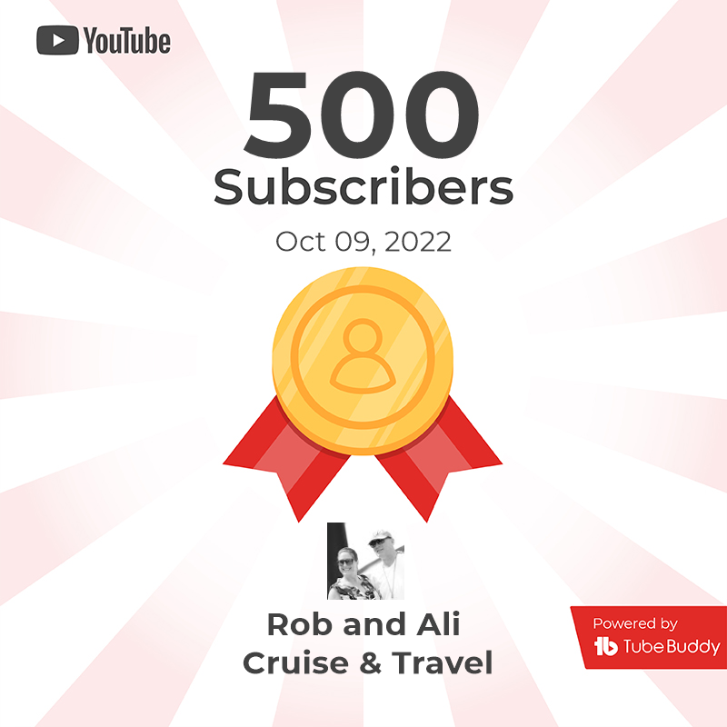 RobandAliCruise's tweet photo. What a weekend. Completed our full ship tour video of the Pacific Encounter which took forever and hit 500 subscribers on YouTube. Thanks to anyone who has helped us on the journey by subscribing and here's the link to the video:
 https://t.co/mBLMCfaf63 https://t.co/PB9bUAbKwG