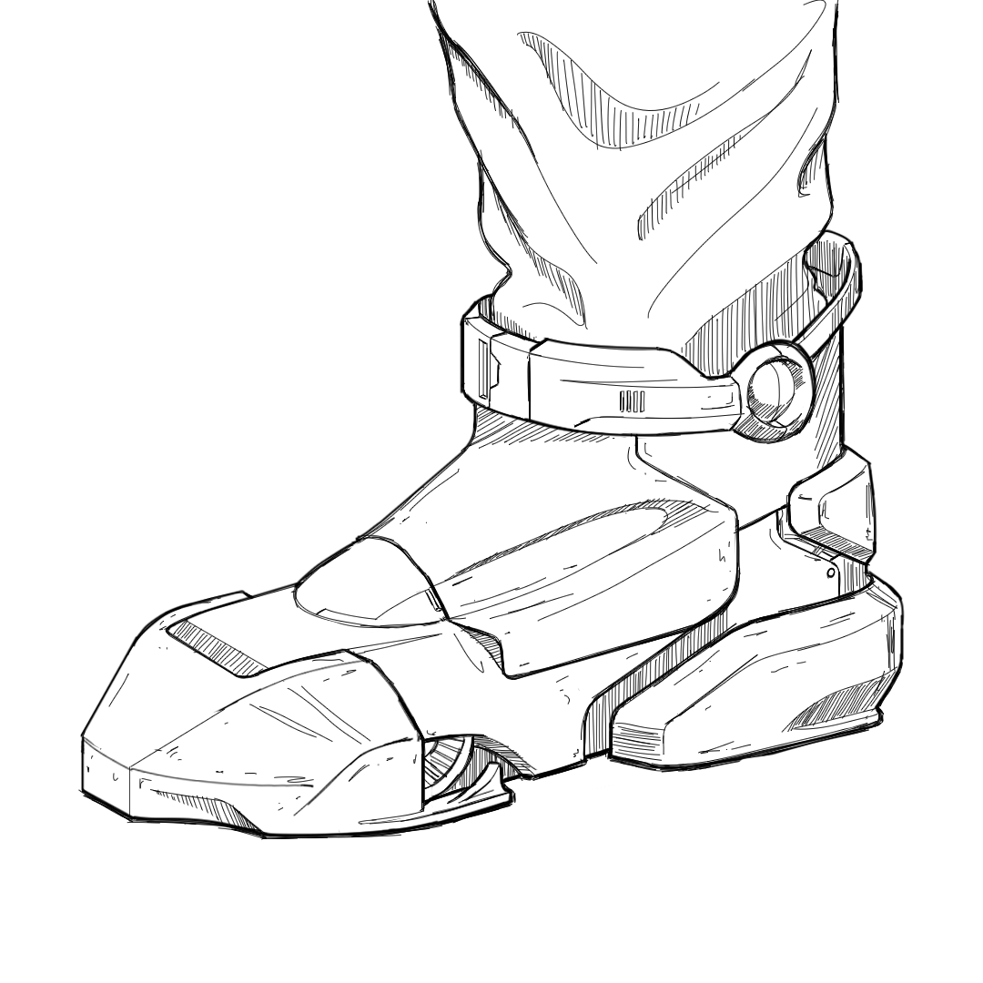 bouou's tweet photo. shoes? prosthetics? #Cyberpunk vibes is in the air, when men wanted to become half robot. https://t.co/ggIhbe2DwF
