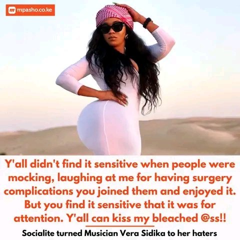 We may not love this bleached ass lady but she might be right on this. All we are left with is help brown mawazo in ki**ng her bleached ass. Vera Sidika, #verasidika William Chepkut, Happy Sabbath, Ainabkoi, Rest In Peace,Raila, Principal Secretary, Happy Sabbath, Wanjigi.