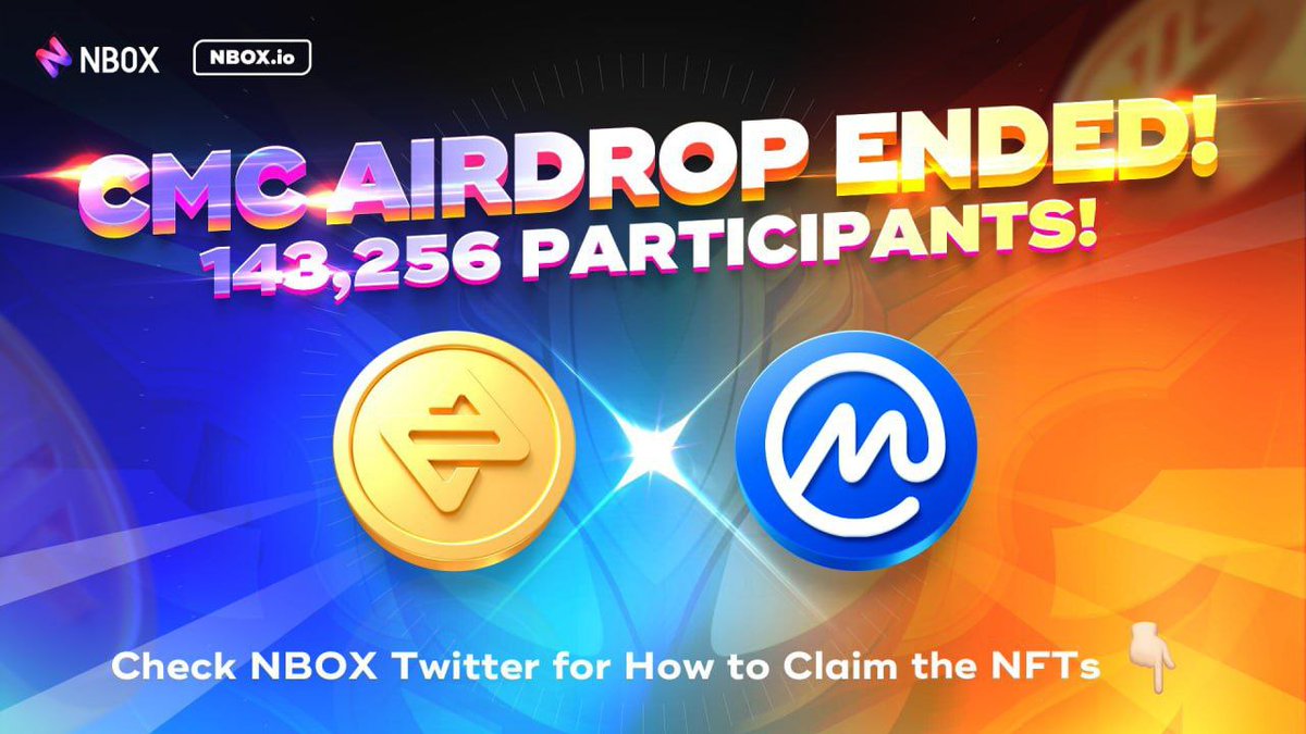 NBOX (@nboxofficial) on Twitter photo 🔔NBOX #NFT Airdrop <a href="/CoinMarketCap/">CoinMarketCap</a> Rewards Distribution🔔
Thank y'all for participating & making the event a Success!🥰
Are you one of the winners? Check below⤵️
tinyurl.com/CMC-Aidrop-win…
Landing page 'OPENS' 10th October 4:00AM UTC
nbox.io/CMCairdrop/
#NFTs #NFTCommunity 🔔NBOX #NFT Airdrop <a href="/CoinMarketCap/">CoinMarketCap</a> Rewards Distribution🔔
Thank y'all for participating & making the event a Success!🥰
Are you one of the winners? Check below⤵️
tinyurl.com/CMC-Aidrop-win…
Landing page 'OPENS' 10th October 4:00AM UTC
nbox.io/CMCairdrop/
#NFTs #NFTCommunity