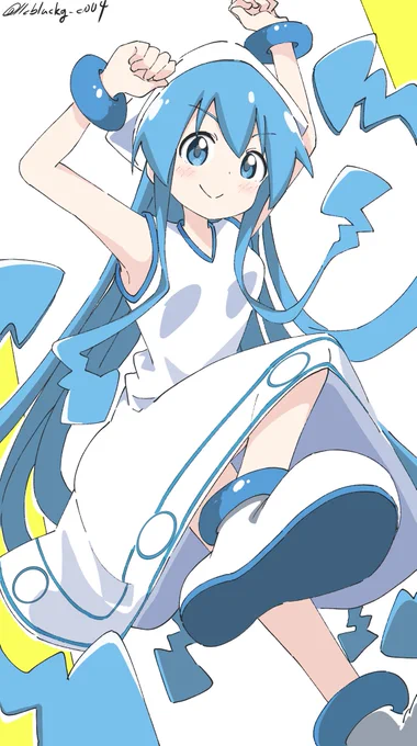 イカの絵 #あなたのあお色の作品を見せてください 