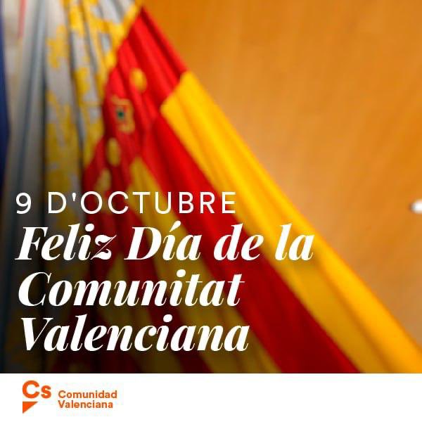 InesArrimadas's tweet photo. En el #9deOctubre, quiero felicitar su día a los alicantinos, valencianos y castellonenses que celebran el día de la Comunidad Valenciana.

Una tierra abierta y de oportunidades, diversa y con gran patrimonio cultural que sentimos propia millones de españoles. Feliç 9 d’octubre! https://t.co/snwUQx4Z6e