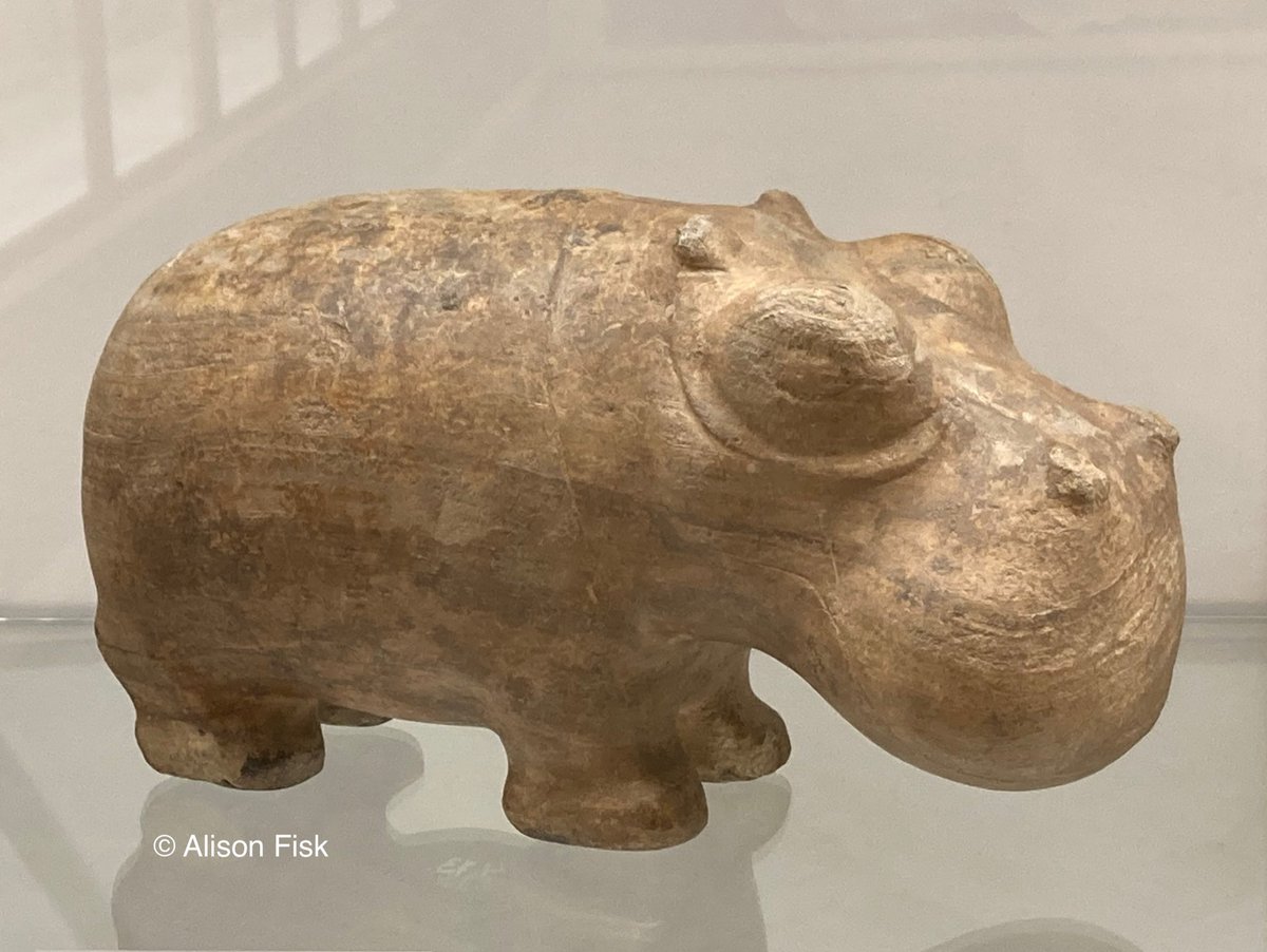 A c. 5,000 year-old ancient Egyptian sculpture of a hippo with oversized head and eyes 🦛❤️. Early 1st Dynasty. Ny Carlsberg Glyptotek. Photo my own. #Archaeology