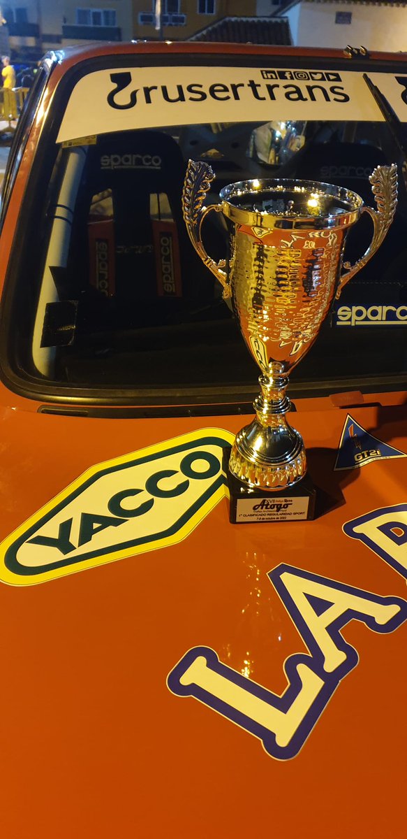Grusertrans's tweet photo. Muchas Felicidades a los campeones del #rally #sprintatogo orgullosos de vuestra gesta. #deporte #coches #atodogas #grusertrans #tenerife #canarias https://t.co/eOP4BR8a9f