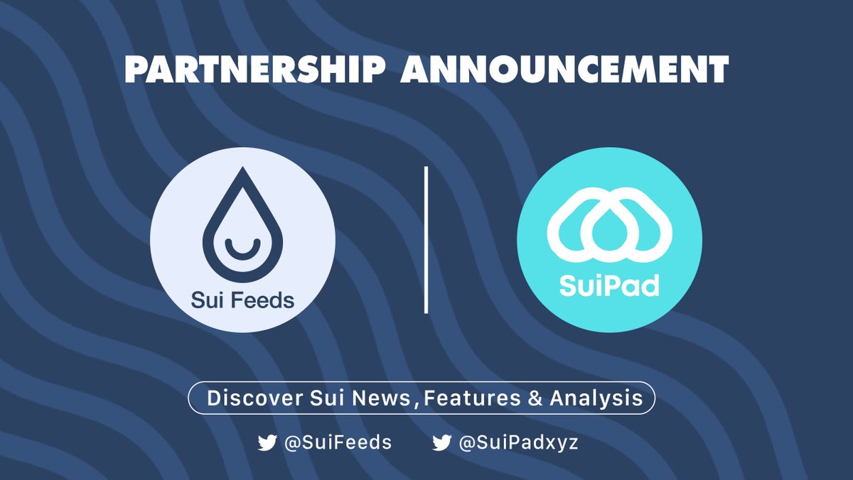 📣📣We're thrilled to announce a strategic partnership between  <a href="/SuiFeeds/">Sui Feeds</a> and  <a href="/SuiPadxyz/">SuiPad 🌊 - Launchpad on Sui</a> 

SuiPad is the First IDO + INO Launchpad on Sui.

👉Sui Ecosystem:suifeeds.com/project

#Sui #SuiFeeds
