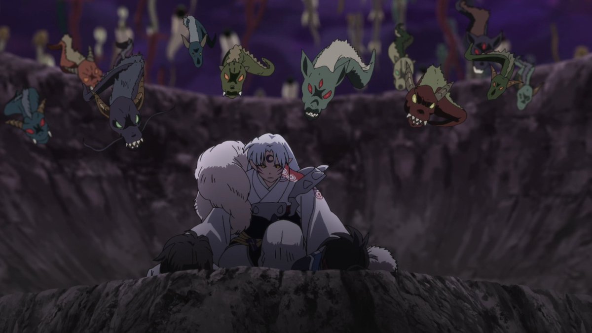 Now &amp; Then 🥺

Papa Sessh loves his puppies. 🧡💙

#SessRin #半妖の夜叉姫 #殺りん #犬夜叉 #Rin #Setsuna #Towa