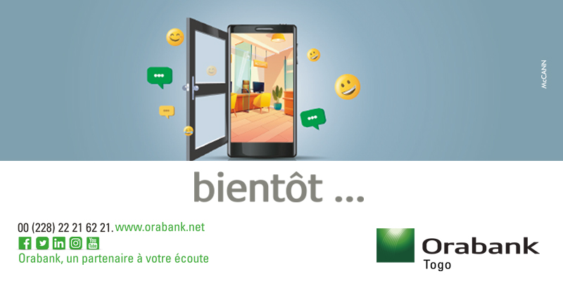 Des services bancaires connectés à vous en tout temps, en tout lieu. C'est avec Orabank, bientôt…
10.10.2022

#OrabankTogo #WhatsappBanking #KimiaEli #AssistantVirtuel #BanqueConnectée #BanqueDigitale