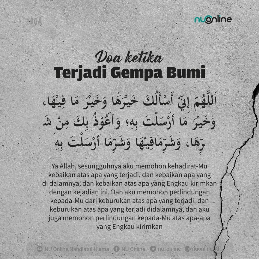 Ginonhan's tweet photo. "kalo ada gempa jgn panik, baca doa" https://t.co/9vyU9kO4aq