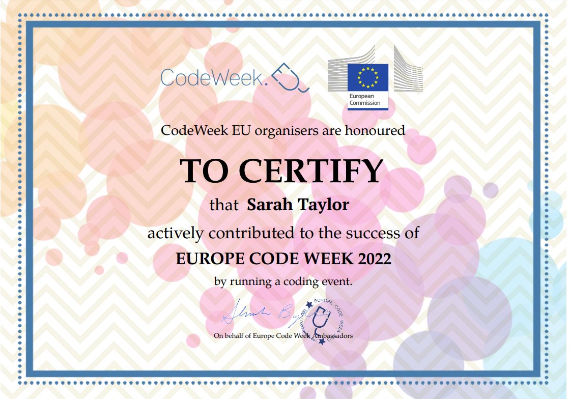 digitallcharity's tweet image. Congratulations to @techined1 for training teachers on @BookCreatorApp. Thanks so much for volunteering!
🖥️👨💻📖
#CodeWeek10 #CodeWeek @CodeWeekEU #Computing