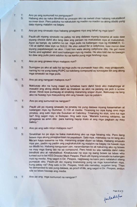 mikenavallo's tweet photo. HOW DE LIMA GOT HOSTAGED

In her sworn statement, former Sen Leila de Lima says she was praying at 6:40am when a man entered her room and pressed an ice pick or screwdriver on her chest. “Ma’am, patay na 2 kasamahan ko kaya kailangan mo sumama sa akin kasi papatayin din ako.” https://t.co/rqTLcZFqhW