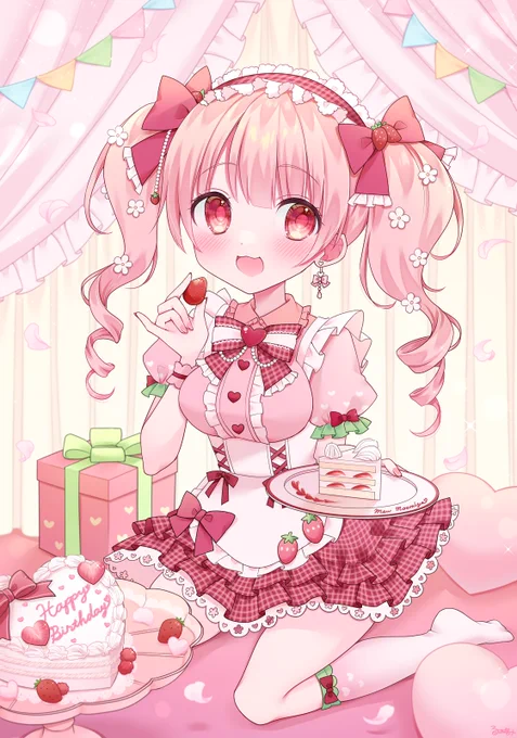 #めぅたいむ #VTuber萌宮めぅちゃん(@ meu_moemiya)のお誕生日写真を撮らせていただきました!めぅちゃんは早く苺が食べたかったようです( ᐢ˙꒳​˙ᐢ )HAPPY BIRTHDAY 
