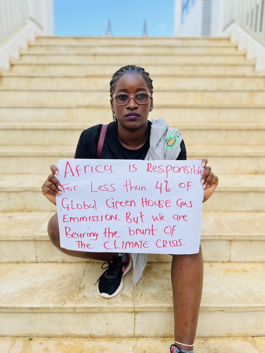 Africa is responsible for less than 4% of Global Greenhouse Gas Emissions. But we are Bearing the Brunt of the #ClimateCrisis ⁦<a href="/FFFAfrica54/">Friday For Future Africa</a>⁩