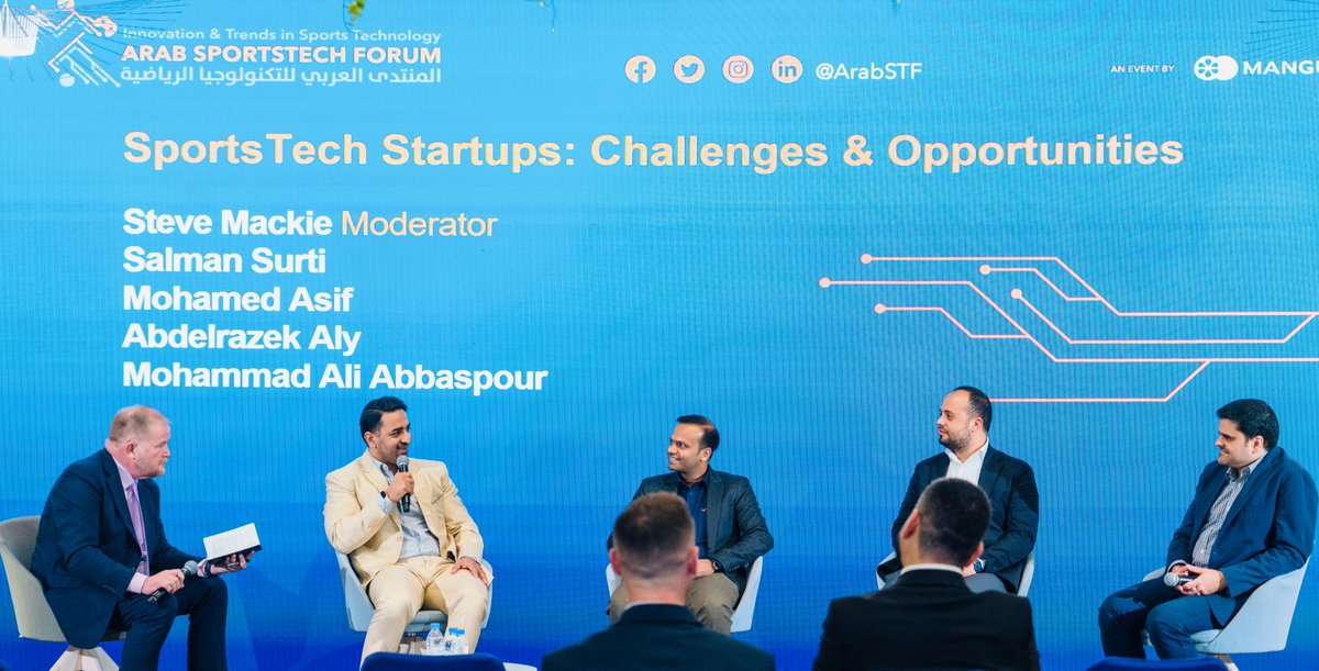 theasifs's tweet photo. It was an absolute honour to be on stage with these amazing people for the Arab SportsTech Forum @ArabStf. With @thejuegoglobal I have been part of the fast growing #sportstech ecosystem in #Qatar and these events help connect the best of the best in the ecosystem.
#startups https://t.co/oABex20I36