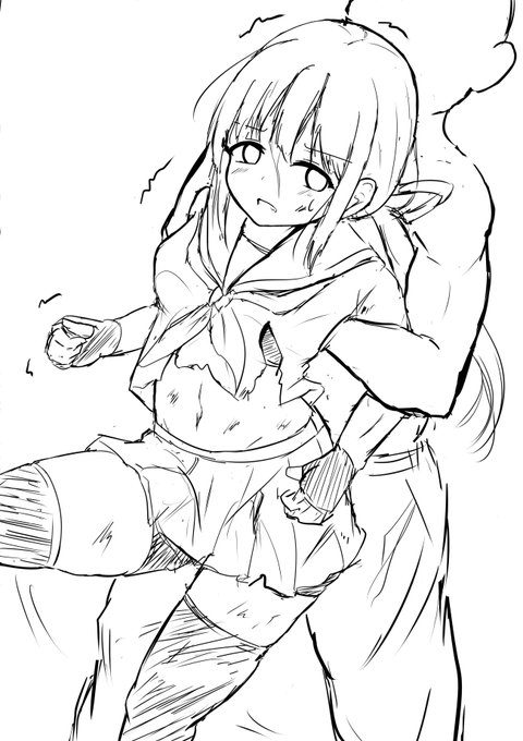 Skebのラフ
お前そんな絵描けたんかって自分で言ってる 