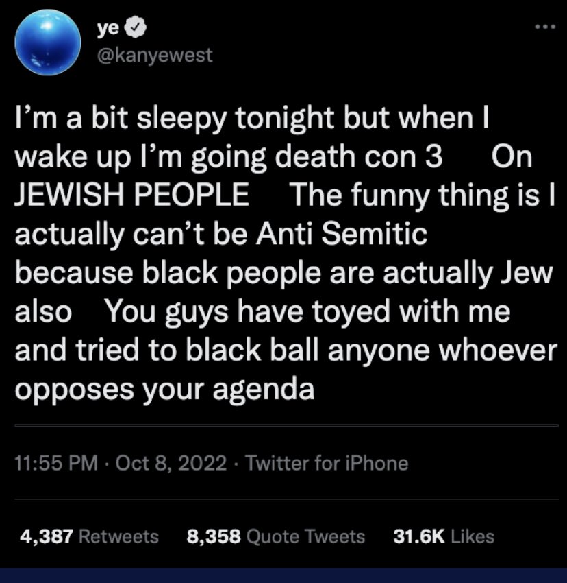 jeremynewberger's tweet photo. Oy gavult, I woke up at war with @ye. I was minding my own business picking out plastic fruit for my Sukkah, and now I am at Death Con 3? I need such aggravation? Kanye, question, is this a rap battle or a pogrom, as us Jews take these things very seriously. https://t.co/DMOtqmt0TZ