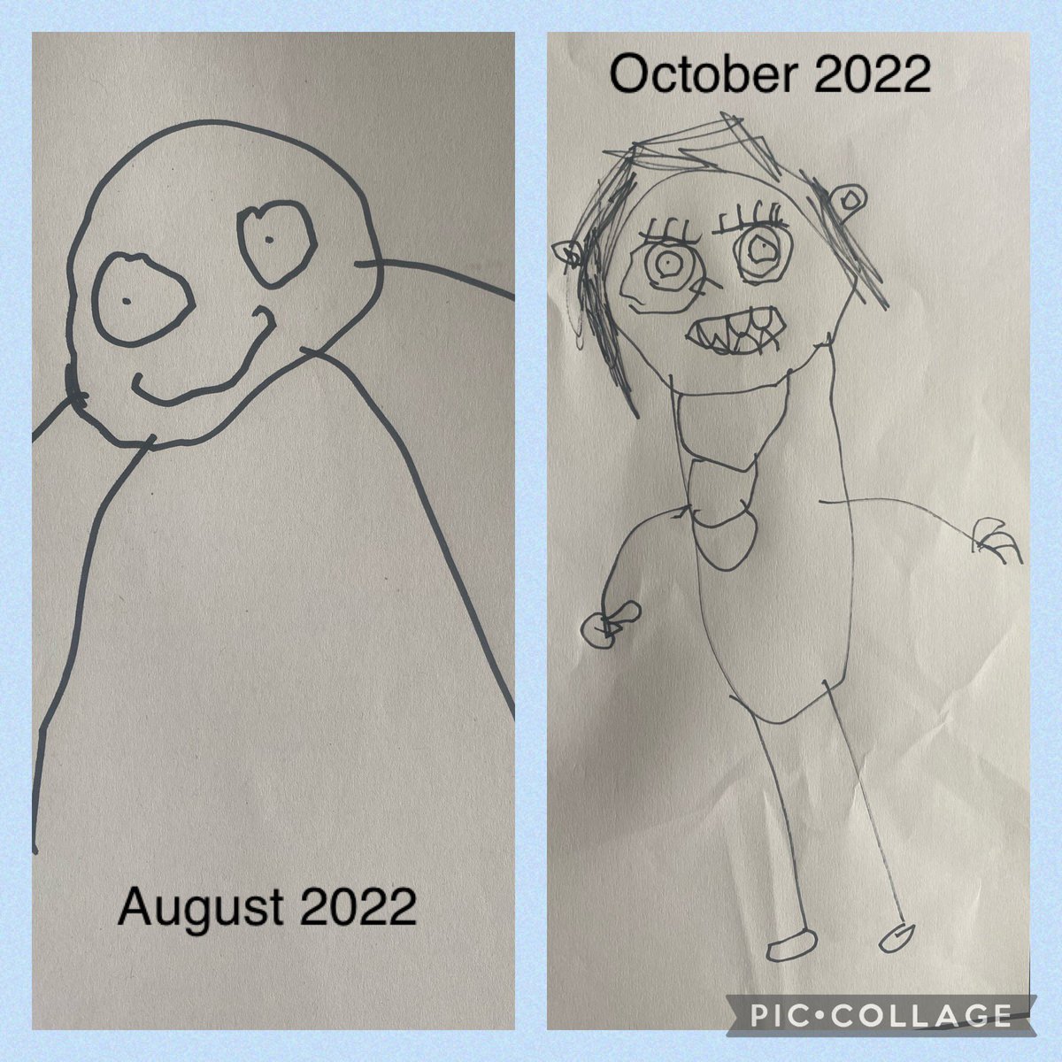 NicolaBuchan2's tweet photo. Such a difference in a few weeks!     💙💛 #blacklinedrawings #foundationsofwriting #itsthelittlethings #reachup @Clerkhillschool https://t.co/Wox5psBLQh
