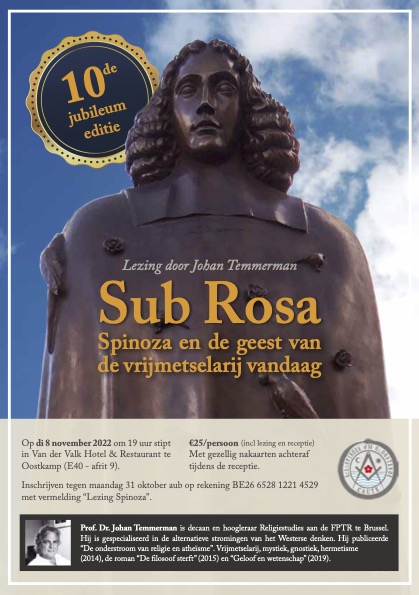 8 november 2022 - Lezing door Johan Temmerman : Sub Rosa, Spinoza en de geest van de vrijmetselarij vandaag -<a href="/RGLBofficieel/">RGLB Officieel</a>