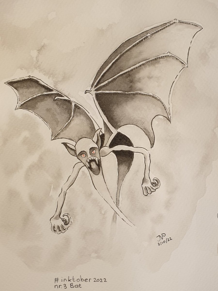 ArtEnJoyce's tweet photo. Inktober 2022 Bat: Inspired by books John Gwynne, Kadoshim after slain and Wrath https://t.co/Cc4E9WwpLC