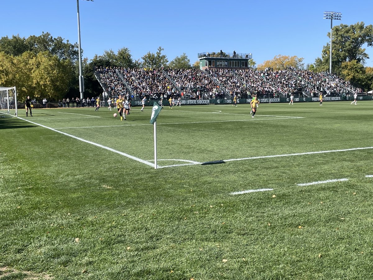 Gorgeous Day! Packed DeMartin!  ⁦<a href="/MSU_wsoccer/">Michigan State Women's Soccer</a>⁩ hosting ⁦<a href="/umichwsoccer/">Michigan Women’s Soccer</a>⁩