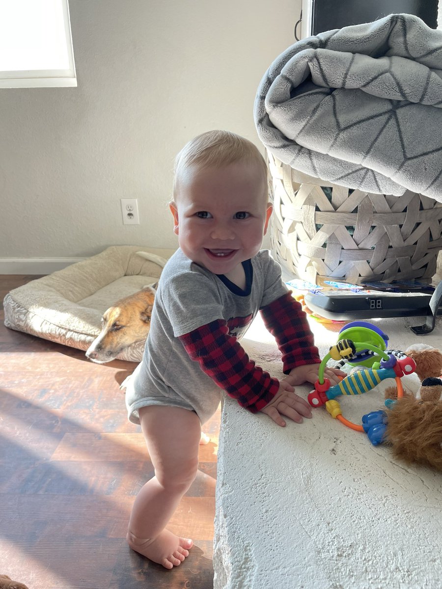 My first time seeing him STAND on his own. Slow down, time. 😩