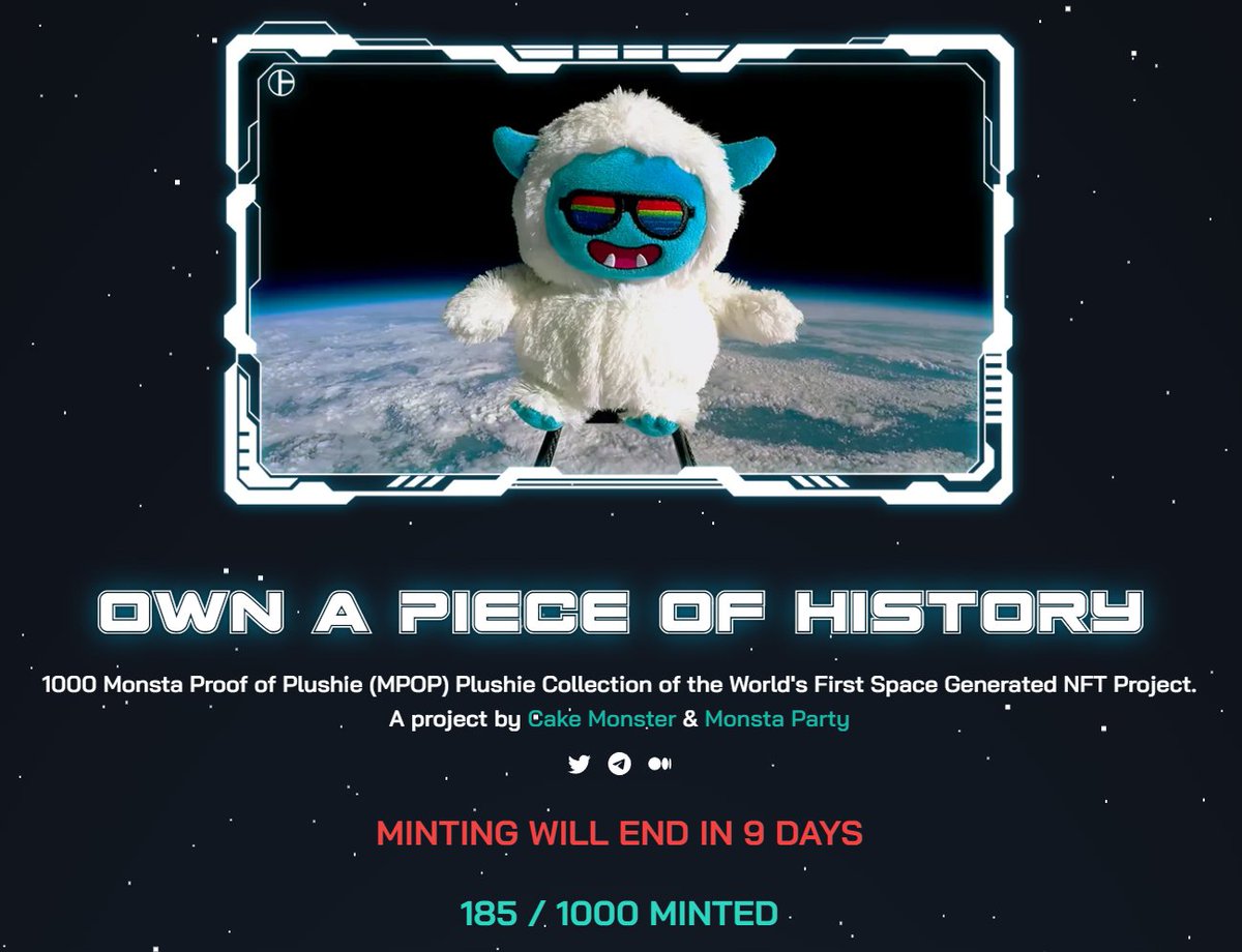 BasedMonsta's tweet photo. 1) 9 days left for minting of @TheMonstaPop token!

The final supply will be very limited &amp; the built-in game will drive buy pressure of $MPOP, which in turn drives deflation &amp; buy pressure of $MONSTA

Check out how the game works! 👇
https://t.co/aiyhGxt3wc https://t.co/tqJVHEJJV6