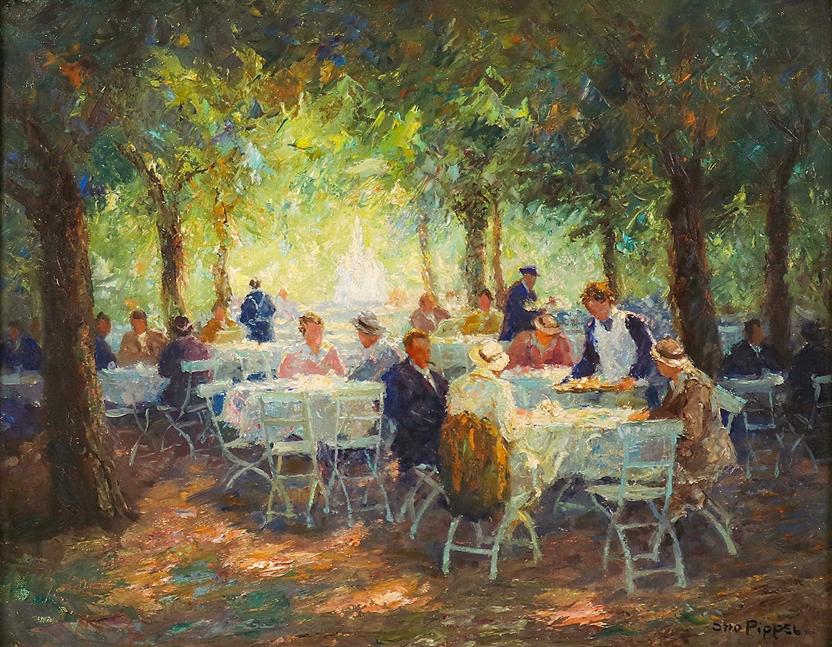 e_artis's tweet photo. 🍺 Vergleichbare "Biergarten"-Szenen gehören zu den beliebtesten Motiven von Pippel und erzielen am Kunstmarkt Höchstpreise!

Otto Pippel (1878-1960)
Hofgarten-Caffee, ca. 1915-20

✖️ https://t.co/xpeiJ9MFCK ✖️
⁠⁠
#eartis #OttoPippel #impressionism #frame #cafe #auction https://t.co/0skE6FcGe6