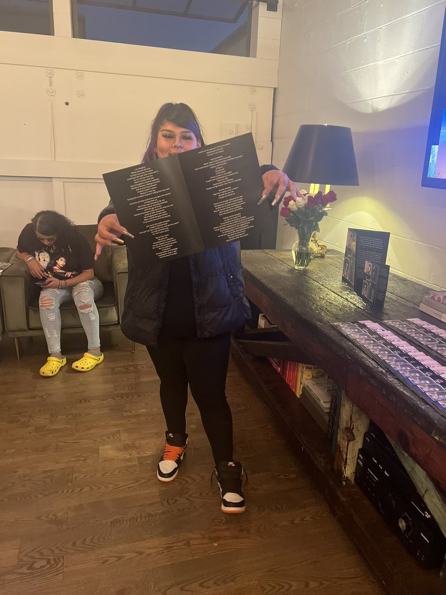 fn_marisol's tweet photo. Yesterday at kickback 4 Justice.
Here is the zine youth consortium leadership been working on. RIP to Corey who created most of the art work 💙 🕊️
Here’s a picture of me holding up my spoken word piece that’s in the zine !!!
#YC #RBAC #Justice #YOuthConsortium https://t.co/yyFerlOmaJ
