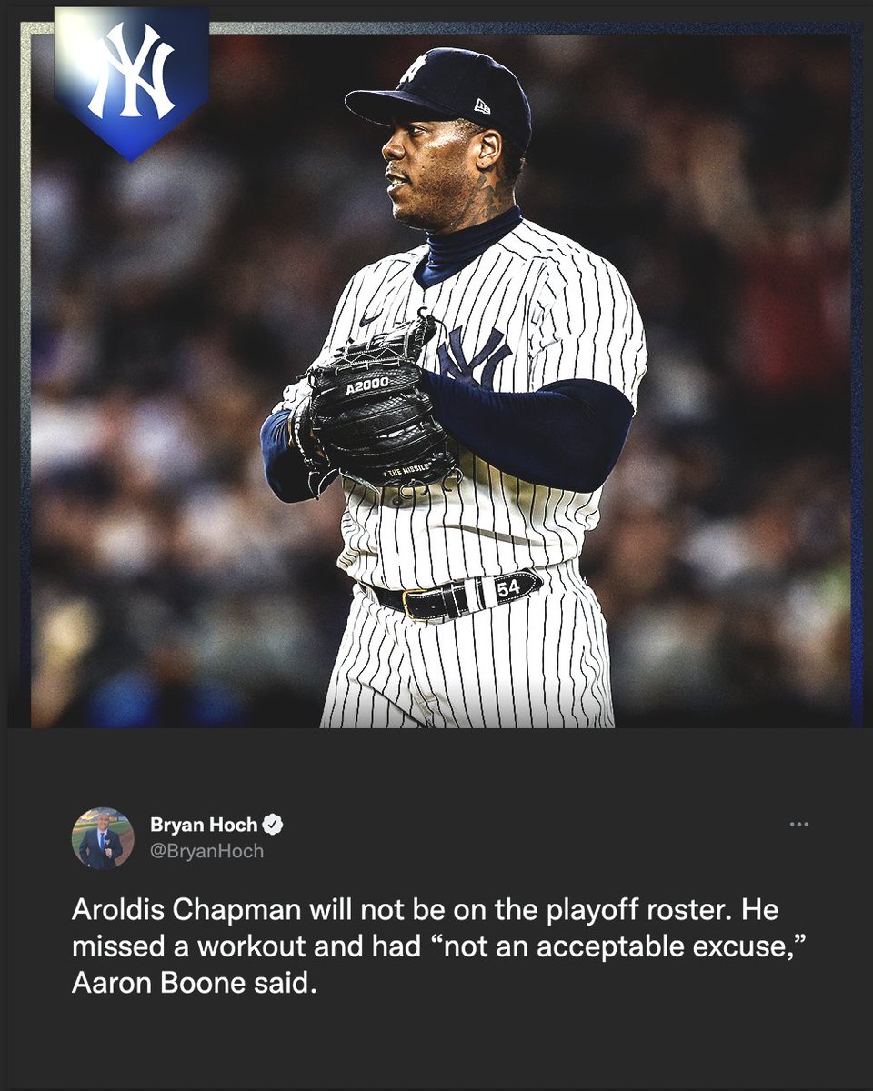 FOX Sports MLB on Twitter "Aroldis Chapman is not on the Yankees