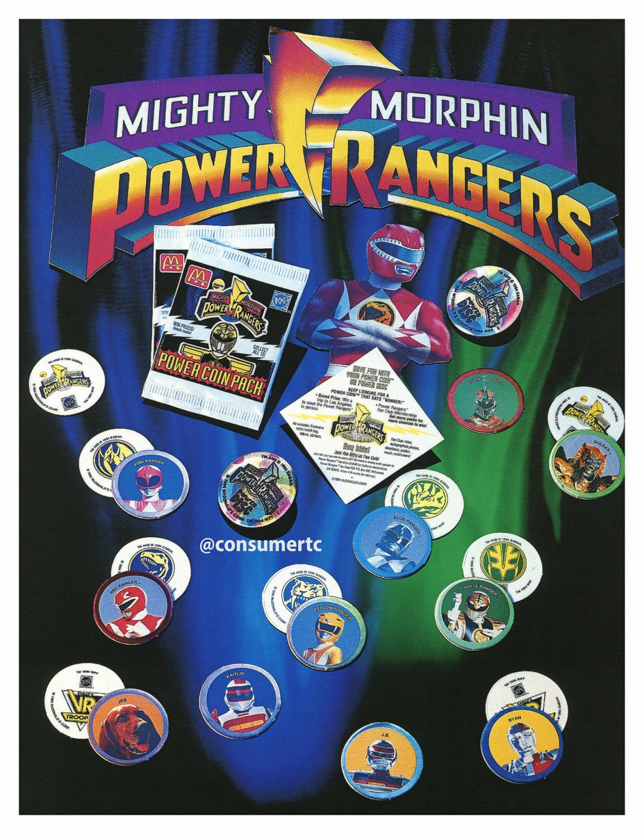 Is there any more concentrated display of mid-90s kid life than POWER RANGERS POGS at McDonald's? I don't think so. (December 1994 stock image)