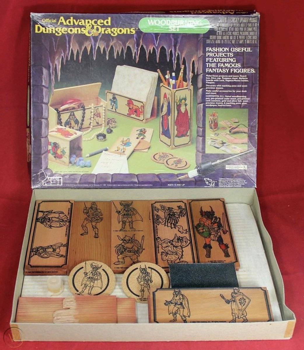 The 1980s TSR marketing machine knew no bounds as exemplified here in one of the rarest and strangest products to have the Dungeons and Dragons name attached to it. The Advanced Dungeons and Dragons Wood Burning Set, from 1983 #dnd #adnd