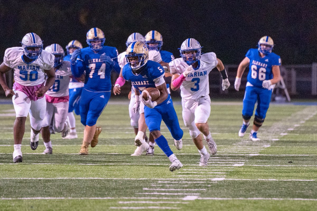 ElkhartNight's tweet photo. Elkhart Lions maul Marian 35-0 on Senior night!   Set: 13 @ElkhartLionsFB @ElkhartHSSports @ElkhartClub @CoachCurry213 @Fbtcoach @coachsaintlouis @ElkhartLions @hockeypimp17 @BallCoachMiller #PTP https://t.co/TAq1hb6PTU