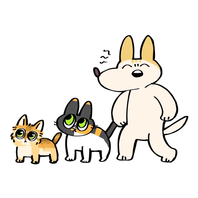 動物は服を着なくていいという絵 