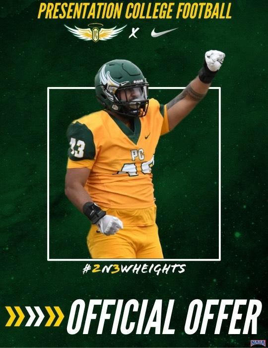 After a great conversation with <a href="/CoachKT76/">Kenneth Trezvant</a> I'm happy to announce my first official offer from Presentation college! All glory to the man above! 
#JucoProduct 🏴‍☠️🏴‍☠️