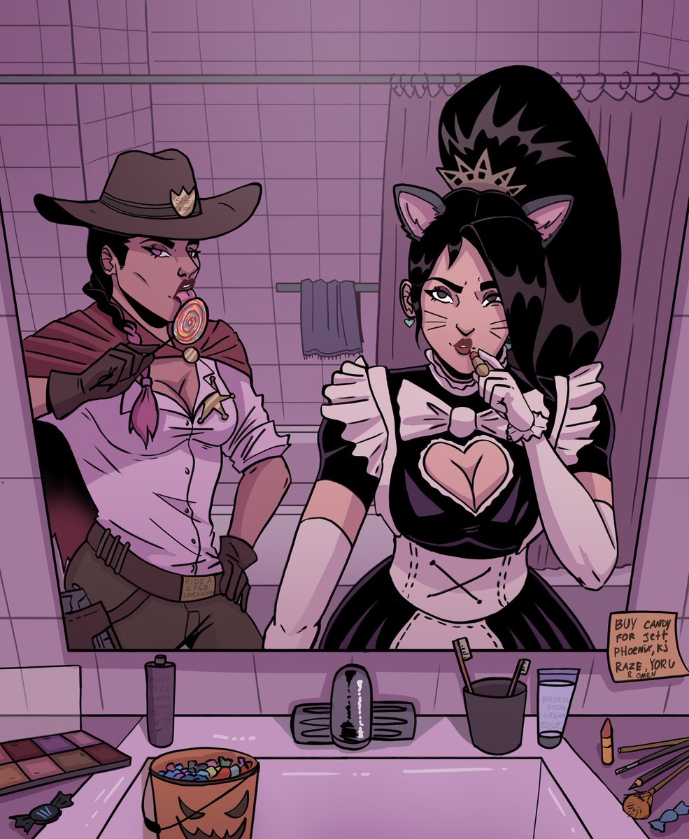 raccooninahat's tweet photo. Reyna and Sage Halloween 🎃 👻 🐈‍⬛
#VALORANT #valorantart #VALORANTfanart #Reyge https://t.co/KoEZHzM5E9