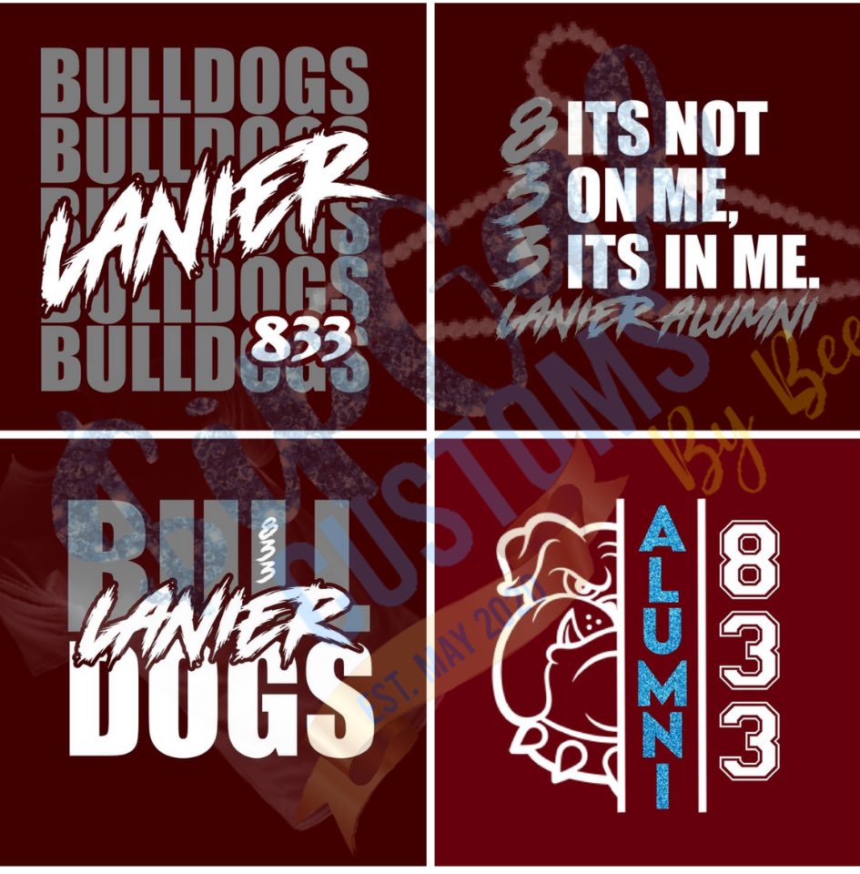 sipgalcustoms's tweet photo. Lanier Highschool Homecoming coming up! I am offering these designs for yall this year! Message me for pricing! ✨Available in sizes S-4XL ! ✨ https://t.co/CKey912fRg