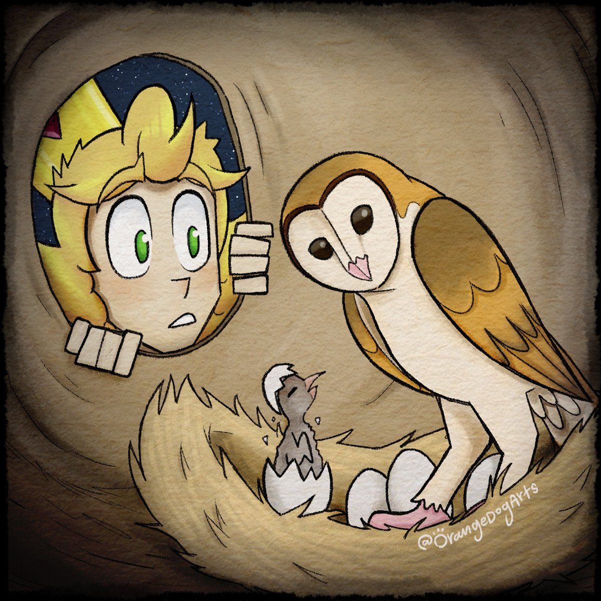 Day 9: NEST #inktober2022

#DanielTober #Inktober #nest #barnowl #owl #owls #bird #birds #cute #fantasy #autumn #inktober2022nest  #inktobernest #oc #InkToberDay9 #drawing #draw #art #ArtistOnTwitter #digitalart #DigitalArtist #artist