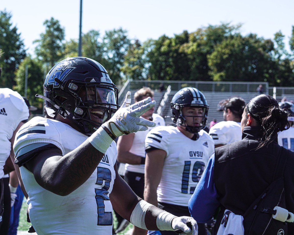 gvsufootball's tweet photo. We would like to recognize our @novacare  Player of the Game vs American International, @Tariqreid810 ⚓️⬆️ https://t.co/I2Ob6YOep1