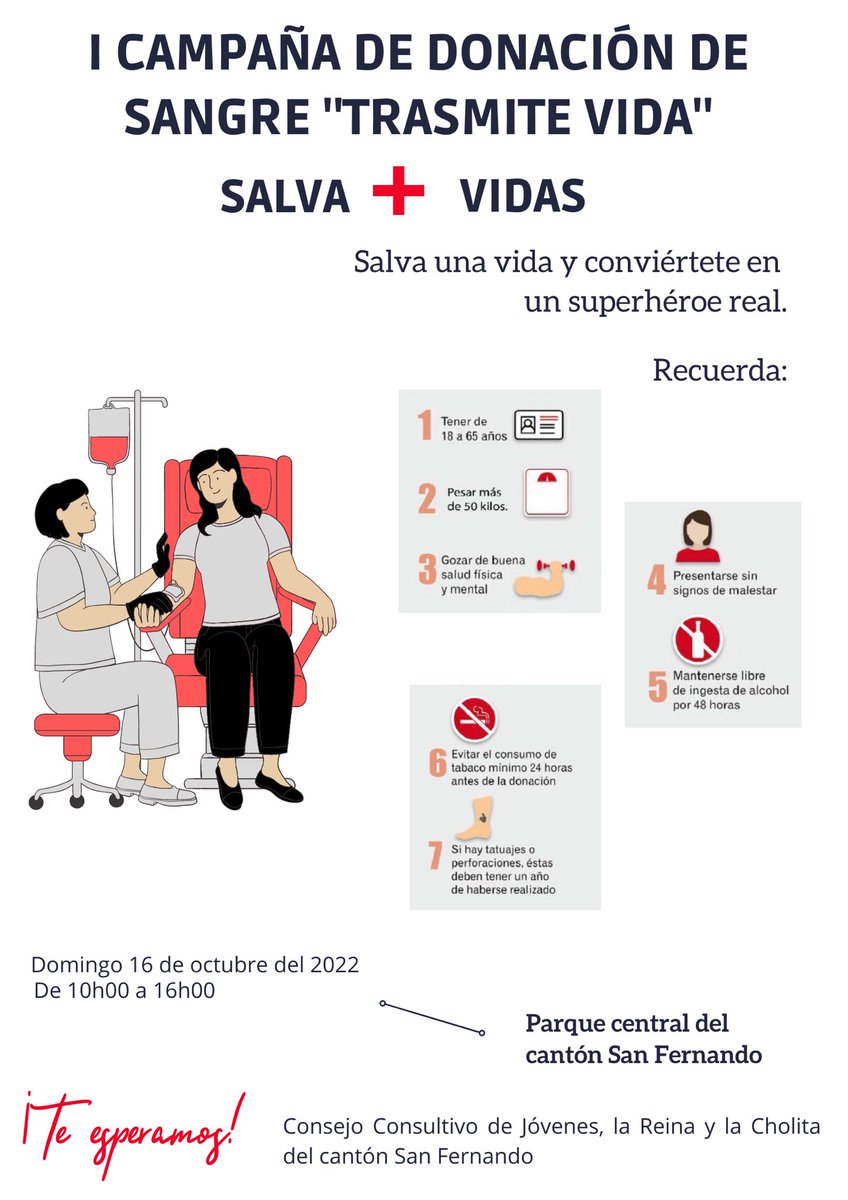 isabelchumi05's tweet photo. #DONASANGRE #trasmitevida @CRUZROJAZUAY @tomebamba 
Cordialmente invitados al cantón San Fernando https://t.co/2mR6TXr1yd