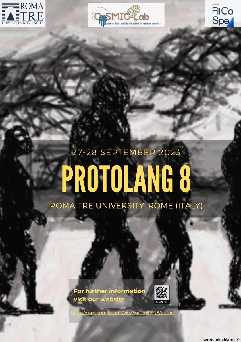 SAVE THE DATE: #Protolang8 will take place at Roma Tre University in #Rome on Sept 27 and 28, 2023. More information on the website: sites.google.com/view/protolang… #Protolang #Evolang #LanguageEvolution
