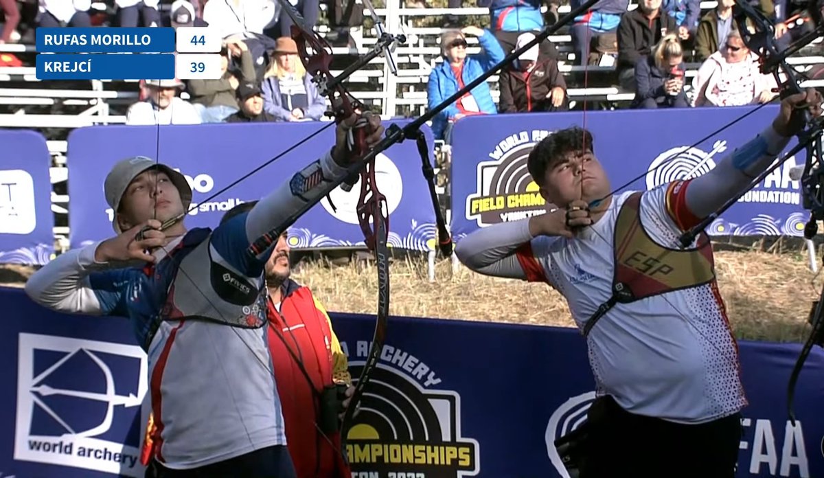 #WAFCYankton22

¡Francho es CAMPEÓN DEL MUNDO DE CAMPO!

Final 🥇 arco recurvo júnior masculino
Francho Rufas 58:52 Krejcí 🇨🇿

Vaya broche, de ORO, que ha puesto el aragonés a un sensacional campeonato, en el que ha rayado a un extraordinario nivel.

¡ENHORABUENA!

👏 #TeamRFETA