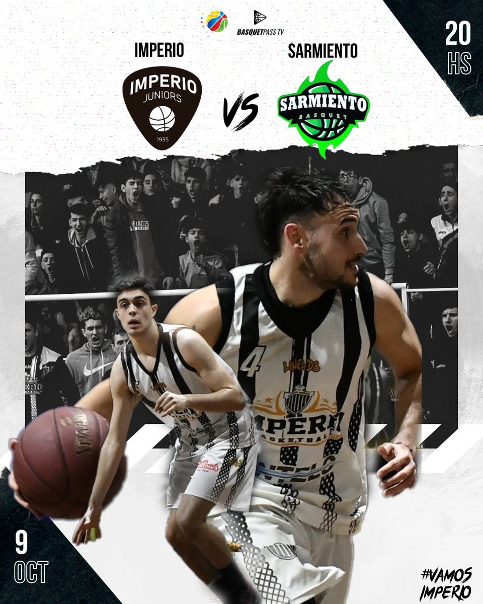 🫶 ¡Hoy juega Imperio!

🔜 Fecha 10 - vs Inst. Sarmiento
⏰ 20hs
🏆 Liga Metropolitana
💻 Transmite @basquetpasstv 

#VamosImperio 💪⚪⚫