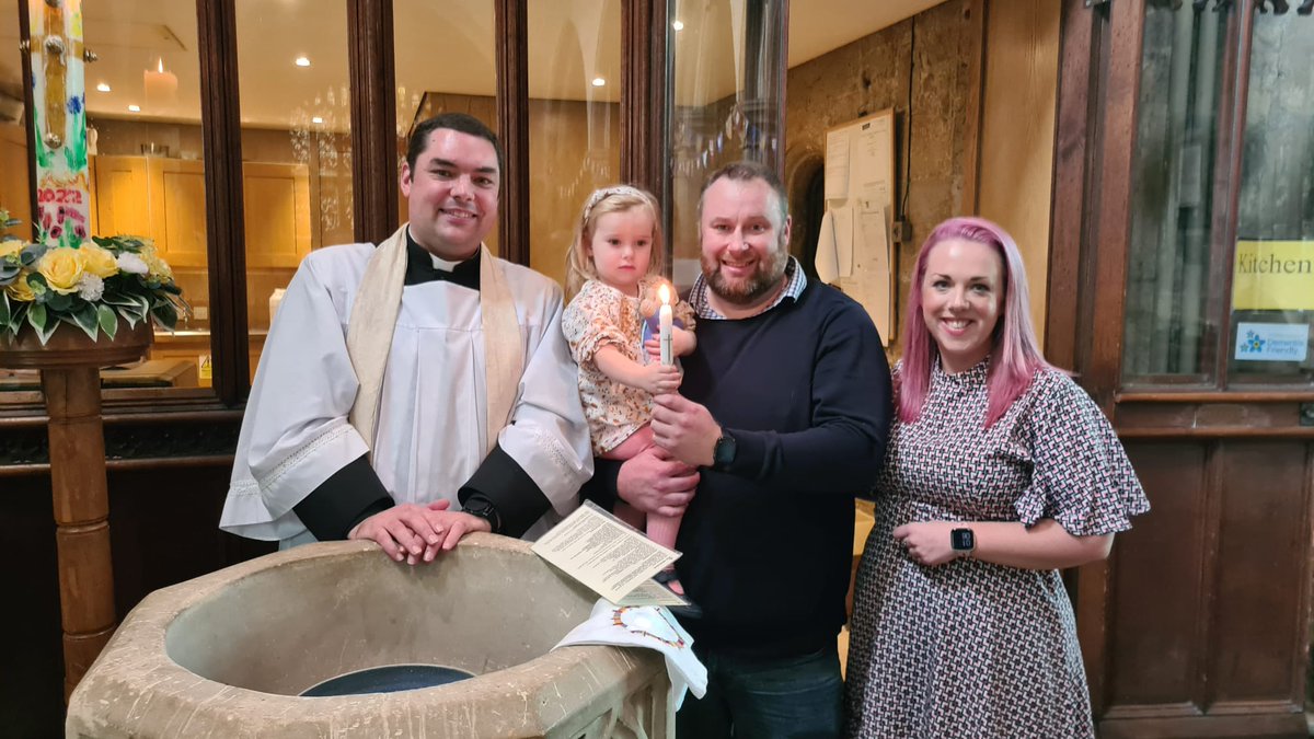 DandSChurch's tweet photo. Congratulations to Lily Grace who was baptised in All Saints' this afternoon. It was a joy to welcome you and your family and we look forward to seeing you again soon. @LeedsCofE @churchofengland #baptism #christening https://t.co/sU4QjdLT19