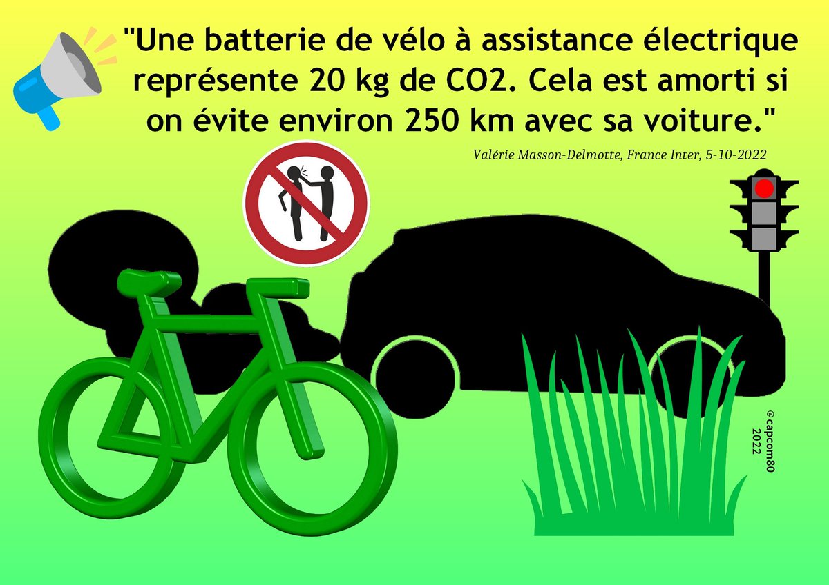 📢 IMPACT D'UNE BATTERIE DE VAE.
➡️ Merci @valmasdel pour ces chiffres parlants et édifiant !
➡️ De quoi battre en brèche tous les poncifs anti VAE proférés par les automobilistes.