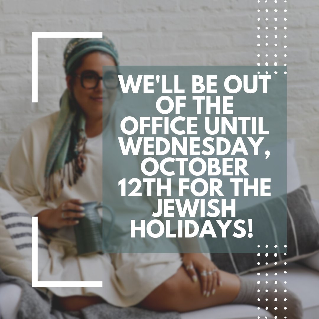 We'll be out of the office until Wednesday, October 12th for the Jewish Holidays!  

Please email us at hello@wrapunzel.com for any inquiries, &amp; all your packages will be shipped out as soon as we are back! 

Thank you, and to those who celebrate, Shana Tova!