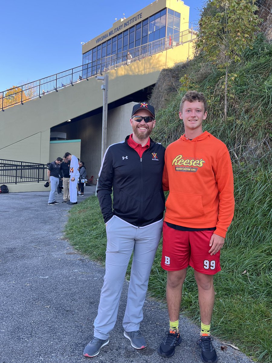 shrewsbury_ben's tweet photo. Had an amazing game day experience with @VMI_Football yesterday. Can’t wait to come back up there! @CoachSWach @CoachMooreVMI @CoachWood88 https://t.co/pgLvkJNa92